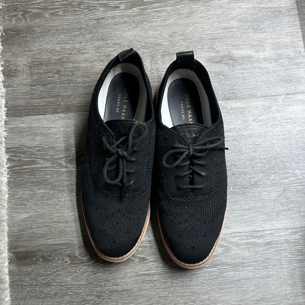 Cole Haan Women’s Black Knit Oxfords